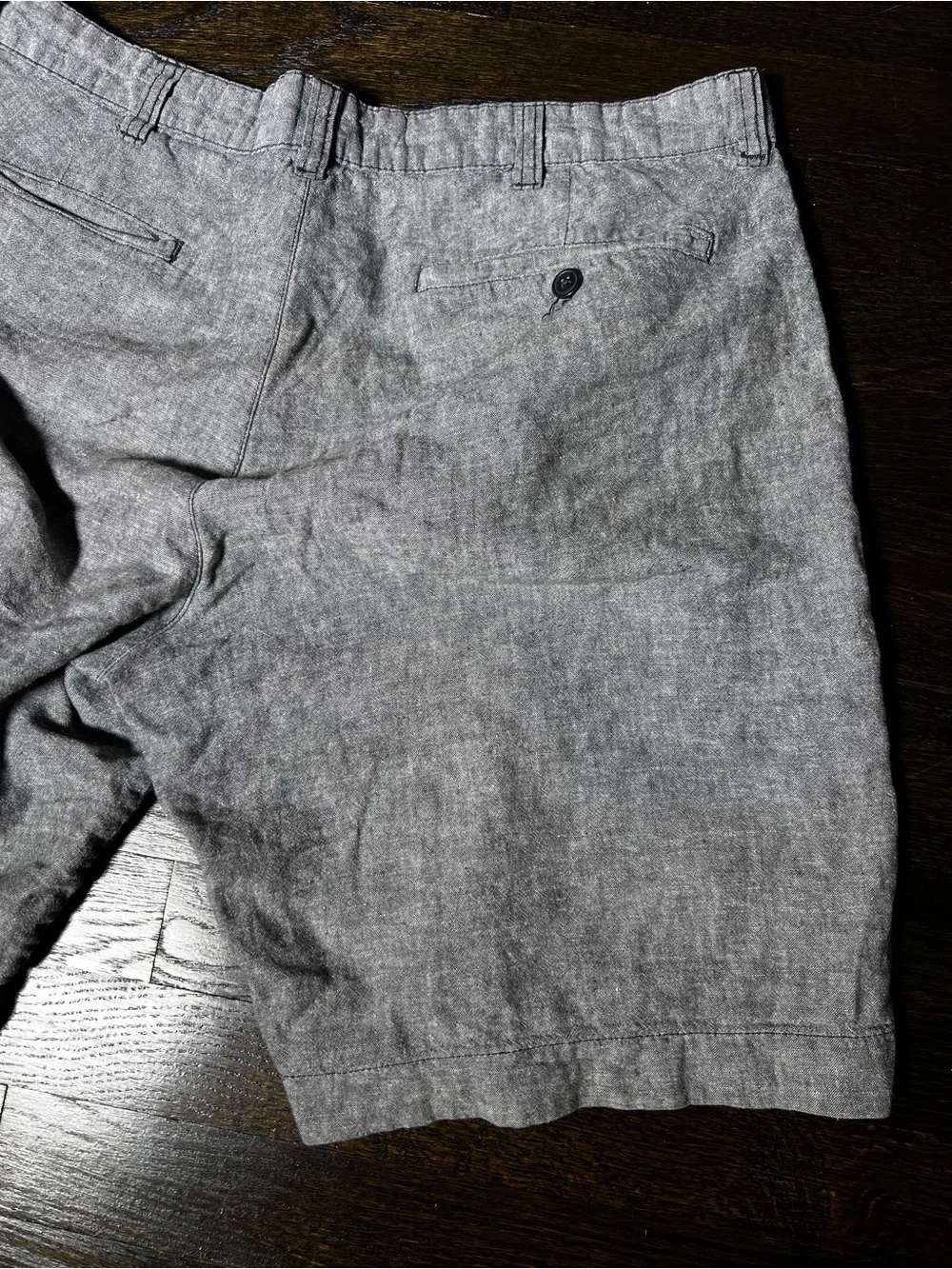Bruno Washable Linen/Cotton Blend Gray Shorts Waist 36